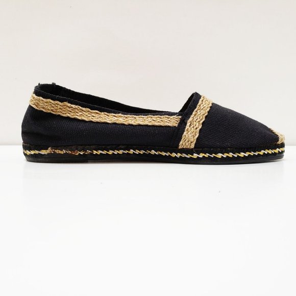 Gb Bravo Black Espadrille Canvas Flat Loafers EU37 - Picture 3 of 13
